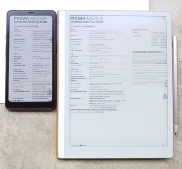 Boox Palma 2 Pro (L) vs Boox Go 10.3 (Gen II) Lumi w bezpośrednim świetle słonecznym.