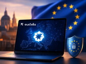 Laptop z europejskim dostawcą usług w zakresie sztucznej inteligencji Eustella