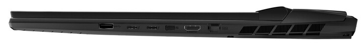 Po prawej stronie: USB 3.2 Gen 2 (USB-A), 2x Thunderbolt 4 (USB-C; DisplayPort), Mini DisplayPort, HDMI, Gigabit Ethernet