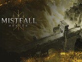 Grafika tytułowa gry „Mistfall Hunter”, przedstawiająca mroczny świat fantasy Gyldenmist.
