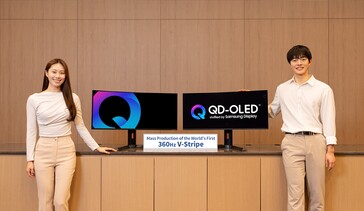 Ostry panel V-Stripe QD-OLED firmy Samsung z częstotliwością odświeżania 360 Hz. (Źródło zdjęcia: Samsung Display)