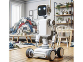 Systemowi sztucznej inteligencji OK-Robota udaje się zebrać tylko 58,5% przedmiotów w szczególnie nieuporządkowanych domach (symboliczny obraz: DALL-E / AI)