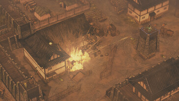 Obraz przedstawiający walkę w Shadow Tactics: Blades of the Shogun.