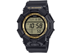 Casio G-Shock GD-010GB-1A9JF (na zdjęciu) ma przyciemniany złoty wyświetlacz LCD i polerowany pierścień bezela. (Źródło zdjęcia: G-Central)