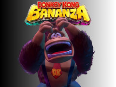 Zdenerwowany Donkey Kong na zdjęciu poniżej logo Donkey Kong Bananza (źródło zdjęcia: Nintendo of America z poprawkami)