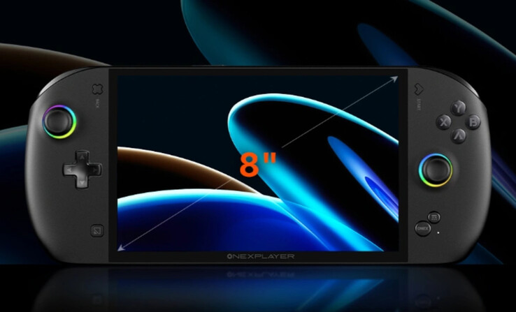 OneXFly Apex jest wyposażony w 8-calowy wyświetlacz VRR 120 Hz i natywny wyświetlacz poziomy. (Źródło obrazu: One-Netbook)