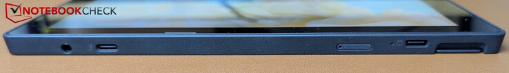 Po lewej: gniazdo słuchawkowe, USB-C (Thunderbolt 4), nano SIM, USB-C (10 Gbit/s)