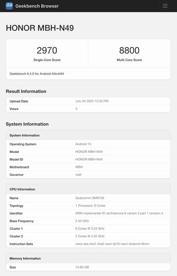 (Źródło obrazu: Geekbench)