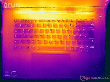 Temperatury powierzchni podczas testu obciążeniowego (górna strona)