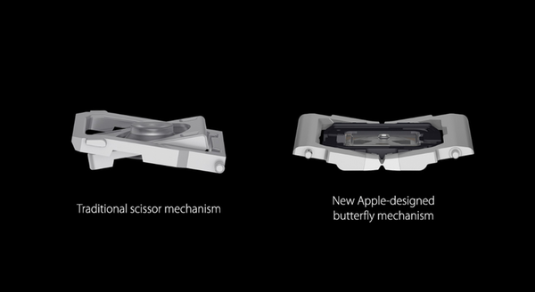 Jedyną cechą charakterystyczną mechanizmu motyla było to, że był on cieńszy niż inne mechanizmy (Źródło: Apple, via Wikimedia)