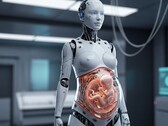 Robot niosący ludzki płód w sztucznym łonie (źródło obrazu: obraz ilustracyjny wygenerowany przez sztuczną inteligencję)