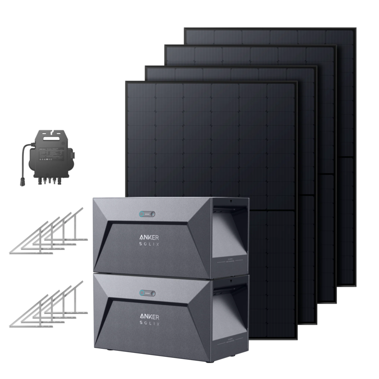 Podwójny system Anker SOLIX Solarbank z uchwytami (1640W | 3200Wh). (Źródło zdjęcia: Anker)