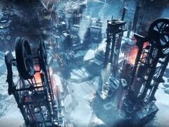 Obraz przedstawiający miasto w grze Frostpunk.