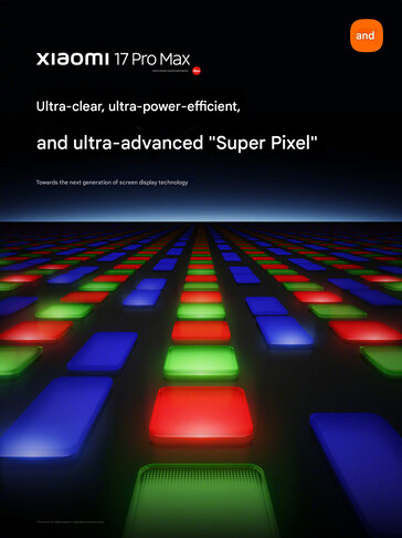 Wyświetlacz Super Pixel w Xiaomi 17 Pro Max (źródło obrazu: Xiaomi - przetłumaczone maszynowo)