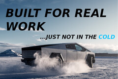 Tesla Cybertruck traci 70% swojego zasięgu znamionowego EPA podczas holowania maksymalnego obciążenia znamionowego w niskich temperaturach. (Źródło zdjęcia: Tesla - edytowane)