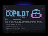 Interfejs CLI GitHub Copilot działający w oknie terminala.