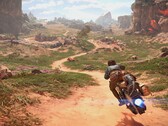 Obraz przedstawiający Kay Vess na jej speederze w Star Wars Outlaws.
