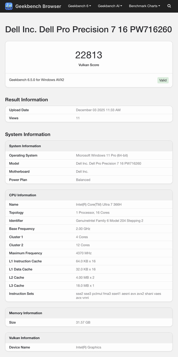 (Źródło obrazu: Geekbench)