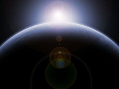 Obraz przedstawiający planetę i wschód słońca. (Źródło obrazu: LoganArt - Pixabay)