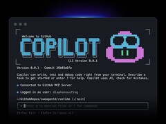 Interfejs CLI GitHub Copilot działający w oknie terminala.