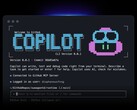 Interfejs CLI GitHub Copilot działający w oknie terminala.