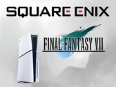 Logo Square Enix i Final Fantasy 7 obok PS5 (źródło obrazu: Square Enix, Sony PlayStation)