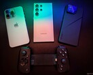 iPhone 15 Pro Max, Galaxy S24 Ultra, ROG Phone 8 Pro i kontroler Razer Kishi v2. (Zdjęcie: Notebookcheck)