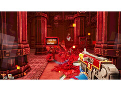 Zrzut ekranu z gry Warhammer 40,000: Boltgun - Words of Vengeance przedstawiający rozgrywkę opartą na pisaniu na klawiaturze. (Źródło obrazu: Steam)