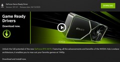 Powiadomienie o sterownikach Nvidia Game Ready Driver 531.61 i szczegóły w GeForce Experience (Źródło: własne)