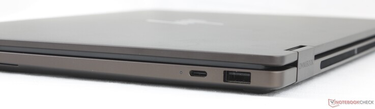 Po prawej: USB-C 3.2 Gen. 2 (40 Gb/s) z DisplayPort 2.1 i Power Delivery 3.1, USB-A (10 Gb/s)