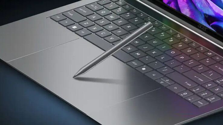 Trackpad z funkcją haptyczną w laptopie Acer Swift 16 obsługuje rysiki zgodne ze standardem MPP 2.5 z funkcją wykrywania nachylenia.
