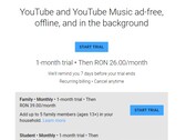 Google YouTube Premium Family wciąż tkwi w Rumunii na poziomie mniej więcej 8 USD (Źródło: własne)