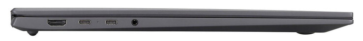 Lewy bok: HDMI, 2x USB 4/Thunderbolt 4 (USB-C; Power Delivery, DisplayPort), port combo audio