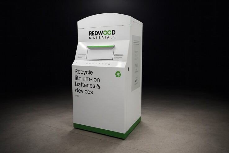 System recyklingu pojemników na baterie Redwood.