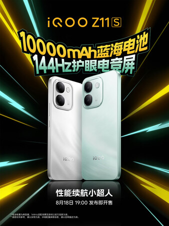 Model iQOO Z11S z baterią o pojemności 10 000 mAh