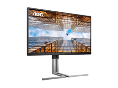 AOC U27U3X (na zdjęciu) posiada dwa porty HDMI 2.1, DisplayPort 1.4, port USB-C (90W PD) oraz port USB 3.2 Gen1. (Źródło zdjęcia: AOC)