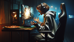 Gracz wściekle rezygnuje. (Źródło obrazu: Notebookcheck via Dall-e 3)