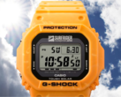 Zegarek współpracujący z Casio Surfrider Foundation Japan (na zdjęciu) ma jasną, słoneczno-żółtą kopertę i pasek wykonany z mieszanej żywicy na bazie biologicznej. (Źródło zdjęcia: Casio)