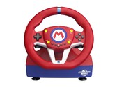 Hori Mario Kart Racing Wheel Pro Mini dla Nintendo Switch 2 ma motyw kolorystyczny Mario.