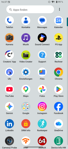 Sony Xperia 10 VIII: Szuflada aplikacji