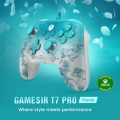 GameSir T7 Pro ma matową obudowę z kwiatowym wzorem i półprzezroczystą konstrukcję (źródło zdjęcia: GameSir)