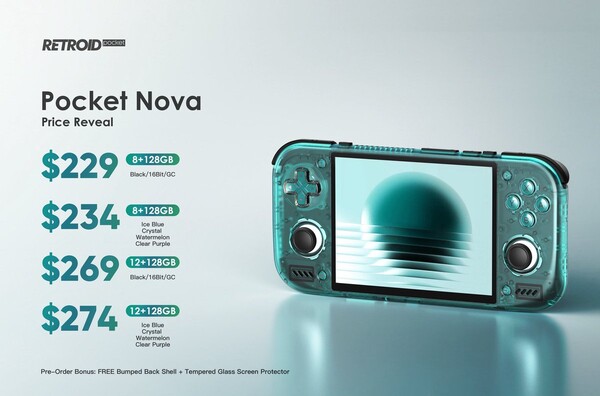 Retroid Pocket Nova jest dostępny w dwóch wersjach i siedmiu kolorach.