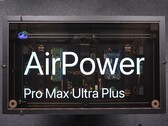 Biurko ładujące firmy HTX Studio, inspirowane technologią AirPower, do samodzielnego montażu, przedstawiające jego wewnętrzne podzespoły oraz przezroczysty wyświetlacz.