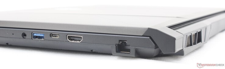 Po prawej: zestaw słuchawkowy 3,5 mm, USB-A 3.2 Gen. 1, USB-C 3.2 Gen. 1, HDMI (4K60)