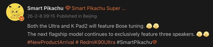 Przeciek sugeruje system głośników dostrojony przez Bose dla Xiaomi Redmi K90 Ultra i K Pad 2.