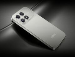 Xiaomi sprzedaje Poco F8 Pro w niebieskim i czarnym wykończeniu, a także w pokazanej tutaj opcji Titanium Silver. (Źródło zdjęcia: Xiaomi)