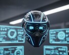 Obraz dekoracyjny. Zaawansowany technologicznie hełm (źródło obrazu: wygenerowane przez AI)