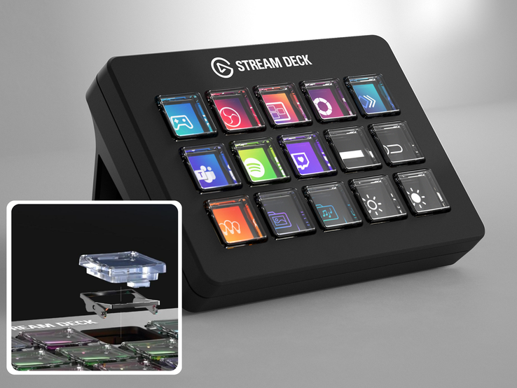 Stream Deck z przełącznikiem nożycowym (na zdjęciu) jest sprzedawany w tej samej cenie, co klasyczna wersja. (Źródło zdjęcia: Elgato)