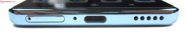 Dół: Slot SIM (2x Nano SIM), mikrofon, USB-C 2.0, głośnik