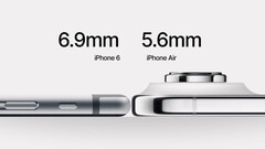 iPhone Air: Apple Najcieńszy telefon w historii nie wydaje się tak cienki w porównaniu do iPhone'a 6, ale prawdopodobnie jest znacznie bardziej wytrzymały. (Źródło obrazu: Reddit)